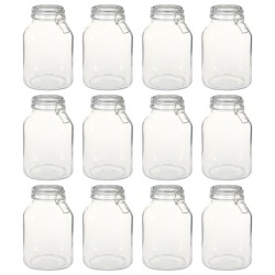 Pots en verre avec serrure 12 pcs 3 L 537577537577