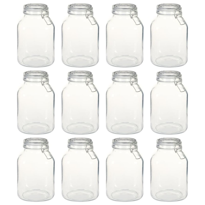 Pots en verre avec serrure 12 pcs 3 L 537577537577