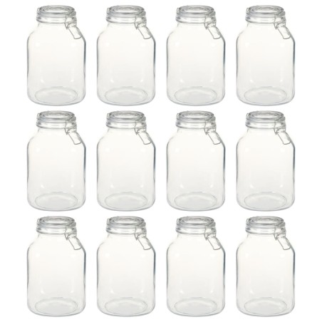 Pots en verre avec serrure 12 pcs 3 L 537577537577