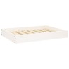 Lit pour chien Blanc 71,5x54x9 cm Bois de pin solide 537580537580