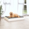 Lit pour chien Blanc 71,5x54x9 cm Bois de pin solide 537580537580