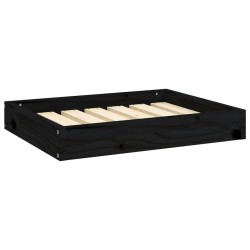 Lit pour chien Noir 61,5x49x9 cm Bois de pin solide 537582537582