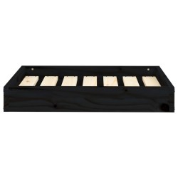 Lit pour chien Noir 61,5x49x9 cm Bois de pin solide 537582537582
