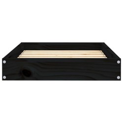 Lit pour chien Noir 61,5x49x9 cm Bois de pin solide 537582537582