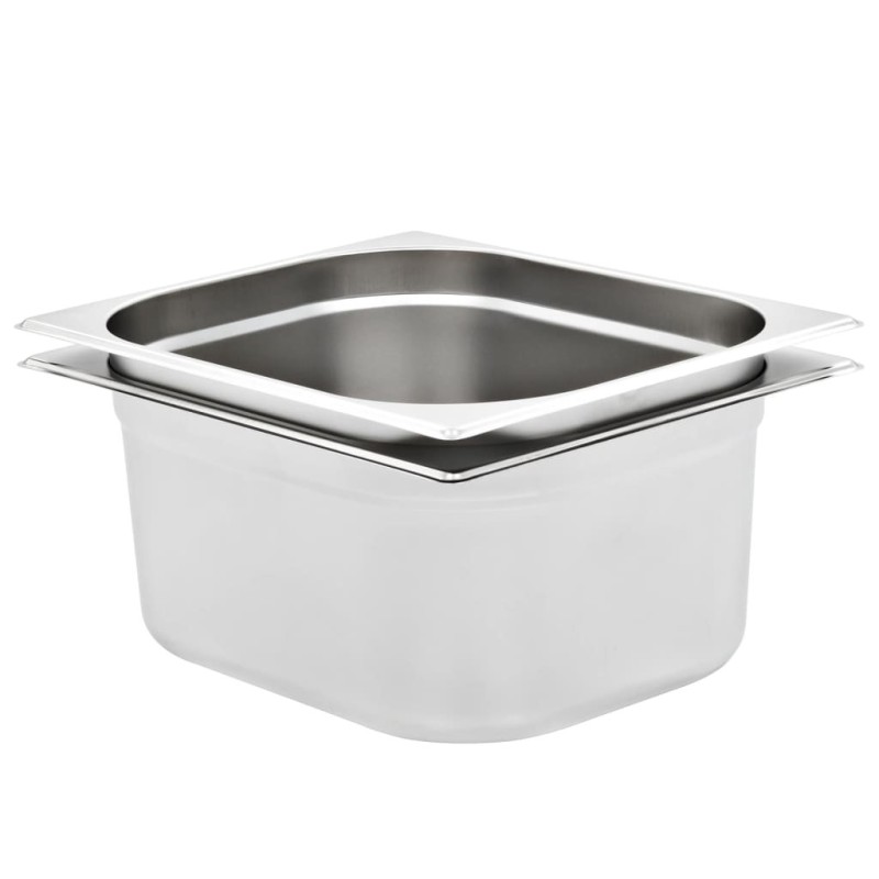 Récipients Gastronorm 2 pcs GN 1/2 150 mm Acier inoxydable 537583537583