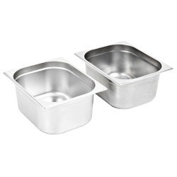 Récipients Gastronorm 2 pcs GN 1/2 150 mm Acier inoxydable 537583537583