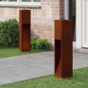Lumière de Chemin LED Solaire 2 pcs Bronze Acier patiné 537589537589