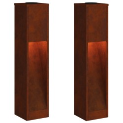 Lumière de Chemin LED Solaire 2 pcs Bronze Acier patiné 537589537589