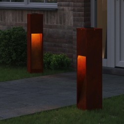 Lumière de Chemin LED Solaire 2 pcs Bronze Acier patiné 537589537589