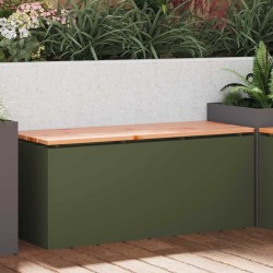 Banc de jardin Vert olive 100 x 40 x 43 cm Acier 537592537592