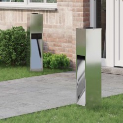 Lumière de Chemin LED Solaire 2 pcs Argenté Galvanisé 537596537596