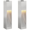 Lumière de Chemin LED Solaire 2 pcs Argenté Acier inoxydable 537597537597