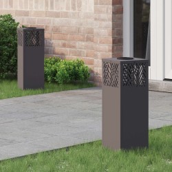 Lumière de chemin LED solaire 2 pcs Noir Acier laminé à froid 537606537606