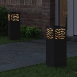 Lumière de chemin LED solaire 2 pcs Noir Acier laminé à froid 537606537606