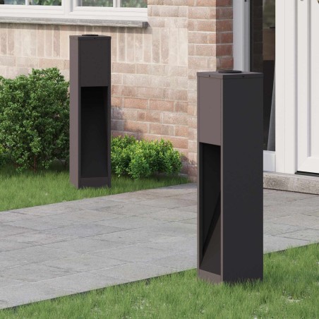 Lumière de Chemin LED Solaire 2 pcs Noir Acier laminé à froid 537610537610