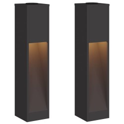 Lumière de Chemin LED Solaire 2 pcs Noir Acier laminé à froid 537610537610