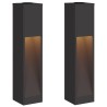 Lumière de Chemin LED Solaire 2 pcs Noir Acier laminé à froid 537610537610
