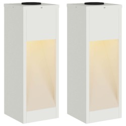Lumière de Chemin LED Solaire 2 pcs Blanc Acier laminé à froid 537611537611