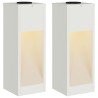 Lumière de Chemin LED Solaire 2 pcs Blanc Acier laminé à froid 537611537611
