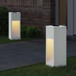 Lumière de Chemin LED Solaire 2 pcs Blanc Acier laminé à froid 537611537611