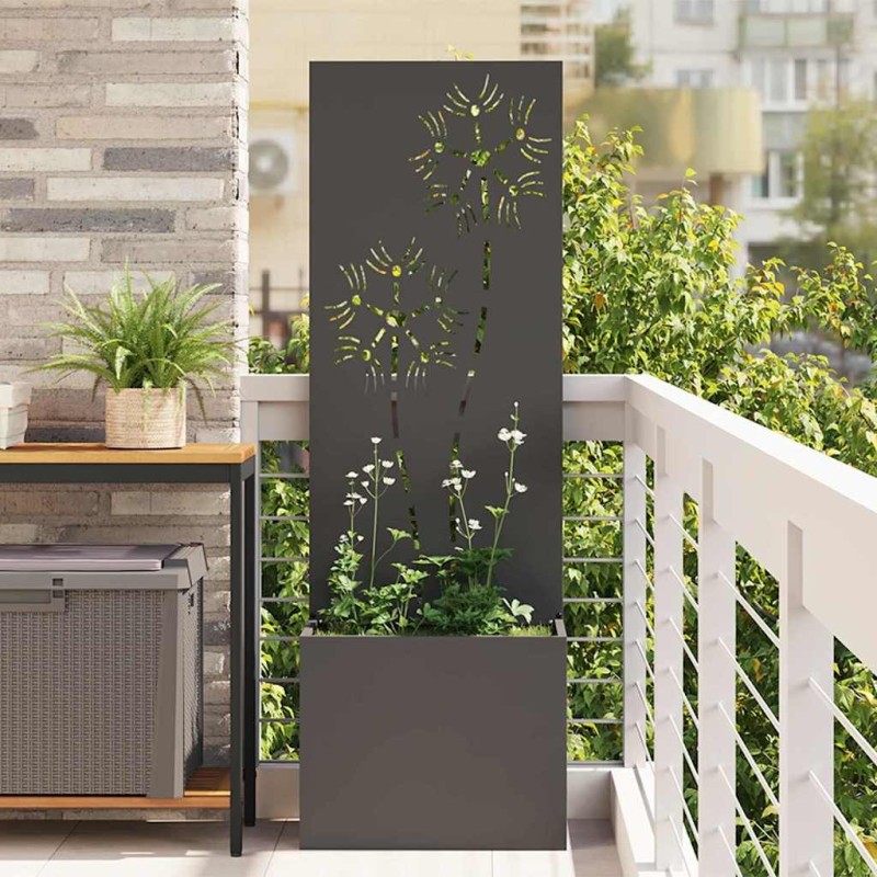 Écran de confidentialité de jardin Floral Noir 50 x 32 x 150 cm 537631537631