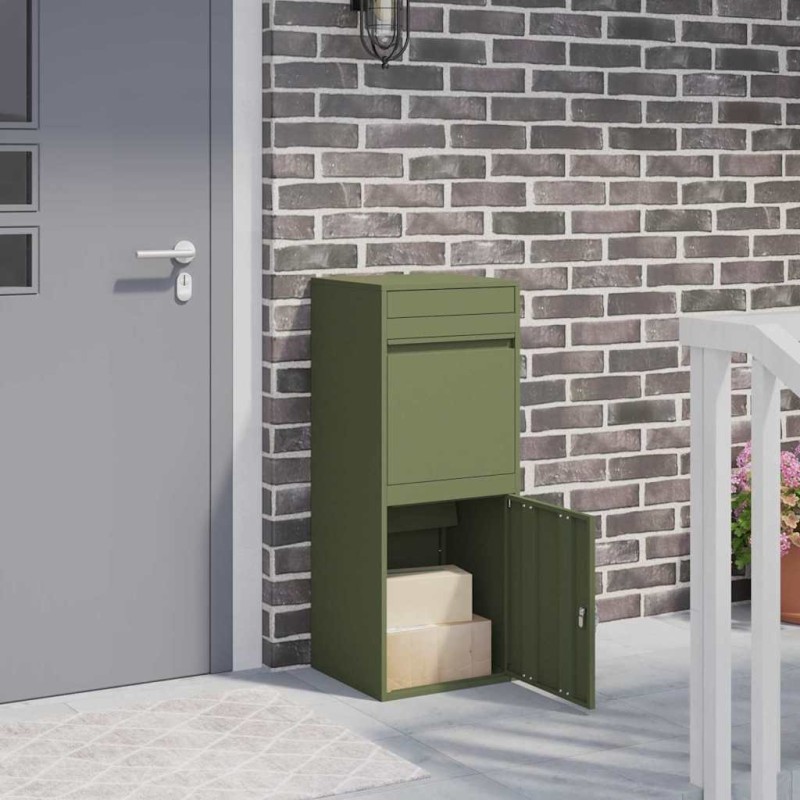 Boîte de dépôt de colis Vert olive 41 x 38 x 103 cm Acier 537642537642