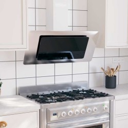 Hotte murale 90 cm Acier inoxydable et verre trempé Argenté 537644537644