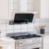 Hotte murale 90 cm Acier inoxydable et verre trempé Argenté 537644537644