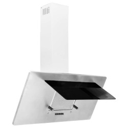 Hotte murale 90 cm Acier inoxydable et verre trempé Argenté 537644537644