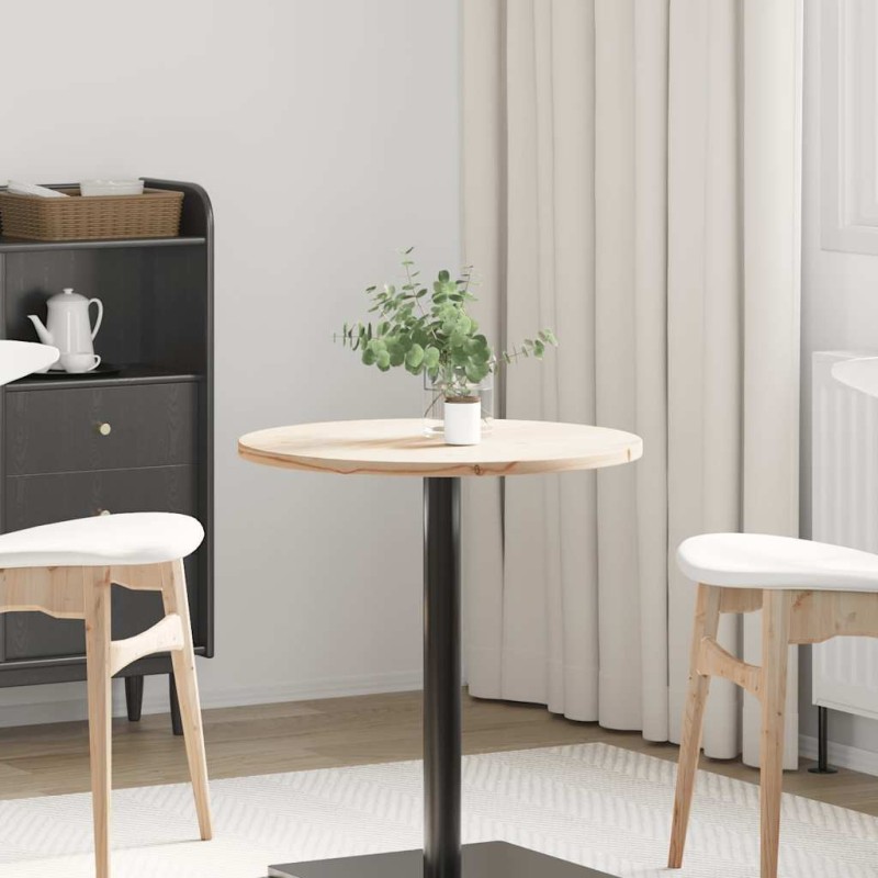 Dessus de table Ø60x2,5 cm Bois de pin massif 537656537656