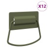 Poignées de Meuble 12 pcs Vert olive 85 x 45 mm Métал 537665537665