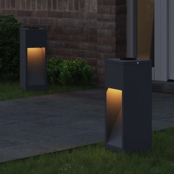 Lumière de Chemin LED Solaire 2 pcs Anthracite 537669537669