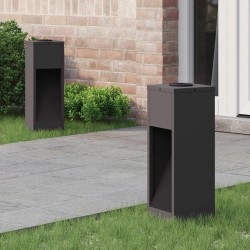 Lumière de Chemin LED Solaire 2 pcs Noir Acier laminé à froid 537672537672