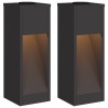 Lumière de Chemin LED Solaire 2 pcs Noir Acier laminé à froid 537672537672