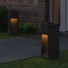 Lumière de Chemin LED Solaire 2 pcs Noir Acier laminé à froid 537672537672