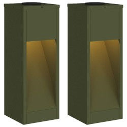 Lumière de Chemin LED Solaire 2 pcs Vert olive 537675537675