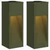 Lumière de Chemin LED Solaire 2 pcs Vert olive 537675537675