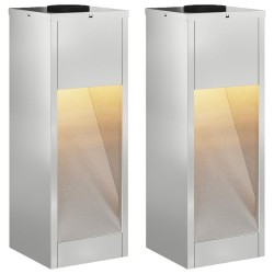Lumière de Chemin LED Solaire 2 pcs Argenté Galvanisé 537677537677