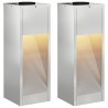 Lumière de Chemin LED Solaire 2 pcs Argenté Galvanisé 537677537677