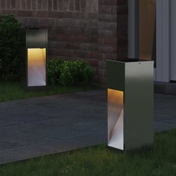Lumière de Chemin LED Solaire 2 pcs Argenté Galvanisé 537677537677
