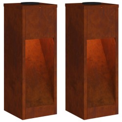 Lumière de Chemin LED Solaire 2 pcs Bronze Acier patiné 537678537678