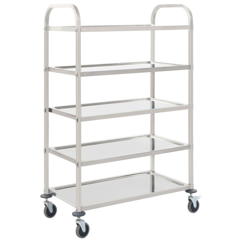Chariot de cuisine à 5 niveaux 107x55x147 cm Acier inoxydable 537680537680