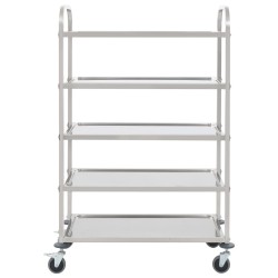 Chariot de cuisine à 5 niveaux 107x55x147 cm Acier inoxydable 537680537680