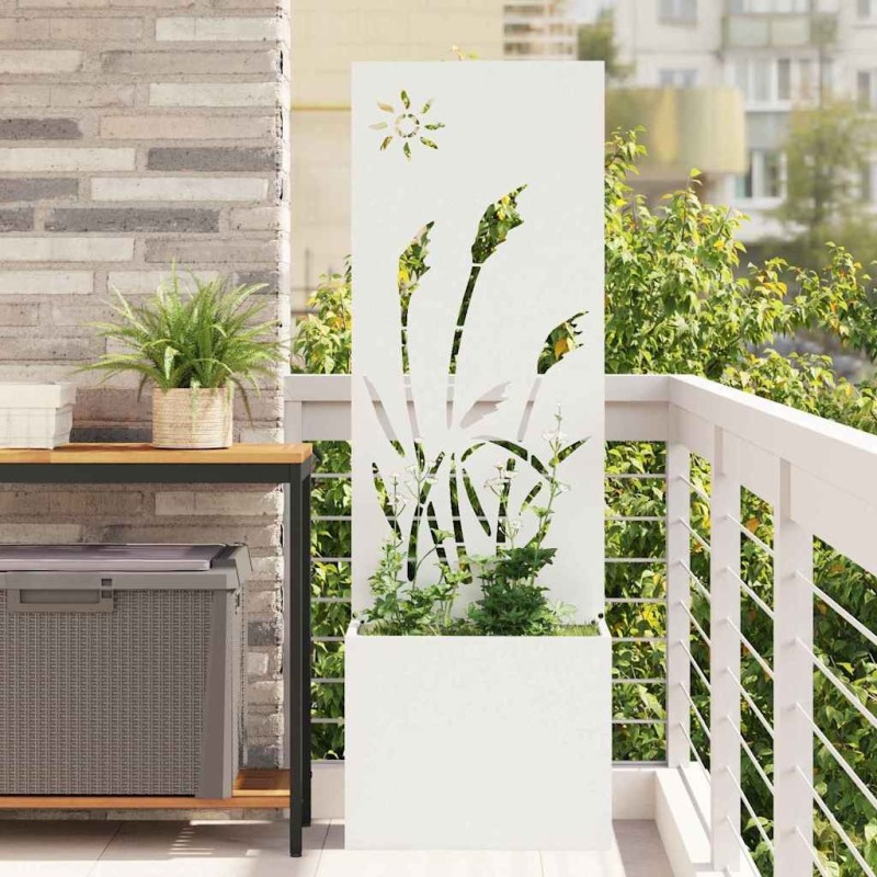 Écran de confidentialité de jardin Fretwork Blanc 50 x 150 cm 537681537681