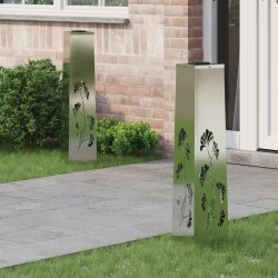 Lumière de chemin LED solaire 2 pcs Argenté Acier Galvanisé 537707537707