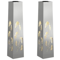Lumière de chemin LED solaire 2 pcs Argenté Acier Galvanisé 537707537707