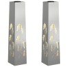 Lumière de chemin LED solaire 2 pcs Argenté Acier Galvanisé 537707537707