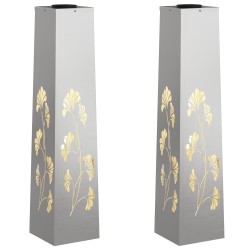 Lumière de chemin LED solaire 2 pcs Argenté Acier inoxydable 537709537709