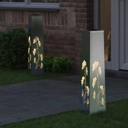 Lumière de chemin LED solaire 2 pcs Argenté Acier inoxydable 537709537709