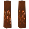 Lumière de chemin LED solaire 2 pcs Rouillé Acier patiné 537710537710